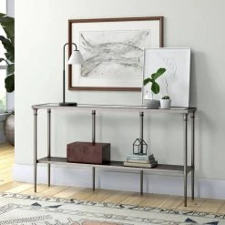 Wholesale ๐ Nellie 55 in. Aged Steel Rectangle Glass Console Table with Solid Metal Shelf by Meyer&Cross ๐ 15 Wholesale ๐ Nellie 55 in. Aged Steel Rectangle Glass Console Table with Solid Metal Shelf by Meyer&Cross ๐ -Outlet Camden Isle Store aged steel meyer cross console tables at0987 31 1000