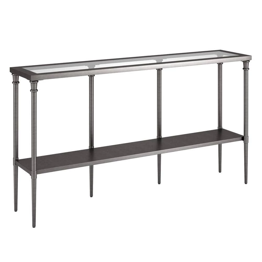 Wholesale ๐ Nellie 55 in. Aged Steel Rectangle Glass Console Table with Solid Metal Shelf by Meyer&Cross ๐ 3 Wholesale ๐ Nellie 55 in. Aged Steel Rectangle Glass Console Table with Solid Metal Shelf by Meyer&Cross ๐