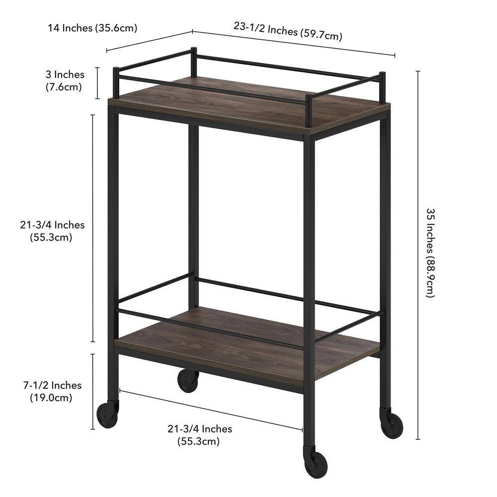 Brand new 🔥 Barnes 23 in. Alder Brown Rectangular Bar Cart by Meyer&Cross ⭐ 9 Brand new 🔥 Barnes 23 in. Alder Brown Rectangular Bar Cart by Meyer&Cross ⭐ - Image 8
