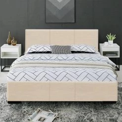 Flash Sale ✔️ Abbey 80.3 in. Beige Full Platform Bed by Camden Isle 🎁 -Outlet Camden Isle Store beige camden isle platform beds ci 102431 31 1000