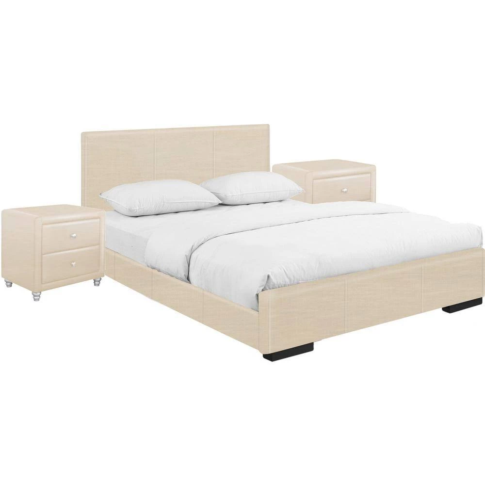 Coupon 🥰 Hindes 85.4 in. 3-Piece Beige King Bedroom Set by Camden Isle 🥰 4 Coupon 🥰 Hindes 85.4 in. 3-Piece Beige King Bedroom Set by Camden Isle 🥰 - Image 2