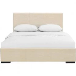 Buy 👏 Hindes 80.5 in. Beige Full Platform Bed by Camden Isle 🔥