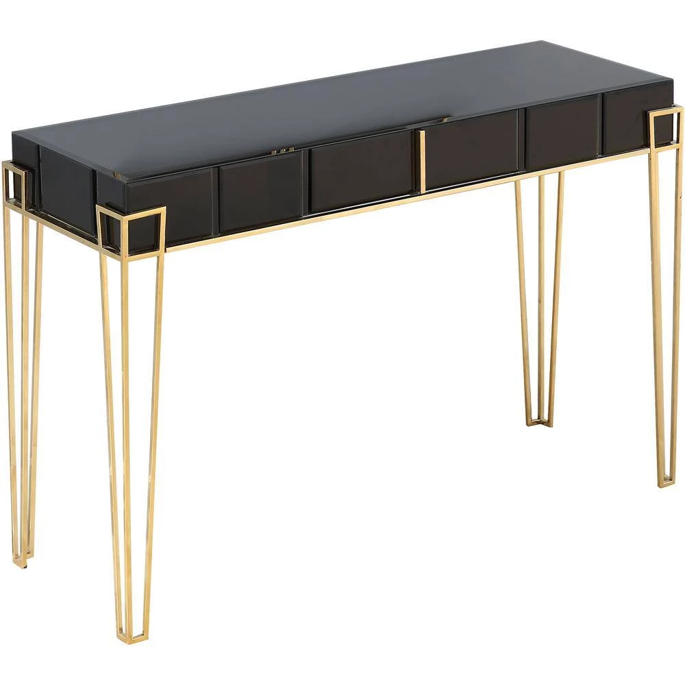 Best Pirce ๐ Daria 48 in. Black Rectangle Mirrored Glass Console Table with Drawers by Camden Isle ๐ฏ 5 Best Pirce ๐ Daria 48 in. Black Rectangle Mirrored Glass Console Table with Drawers by Camden Isle ๐ฏ - Image 4