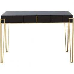 Best Pirce 😉 Daria 48 in. Black Rectangle Mirrored Glass Console Table with Drawers by Camden Isle 💯