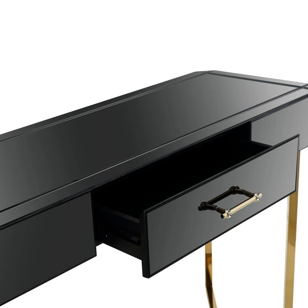 Outlet ๐ Sonya 48 in. Rectangle Black Glass Console Table with Wall Mirror by Camden Isle โ๏ธ 8 Outlet ๐ Sonya 48 in. Rectangle Black Glass Console Table with Wall Mirror by Camden Isle โ๏ธ - Image 6