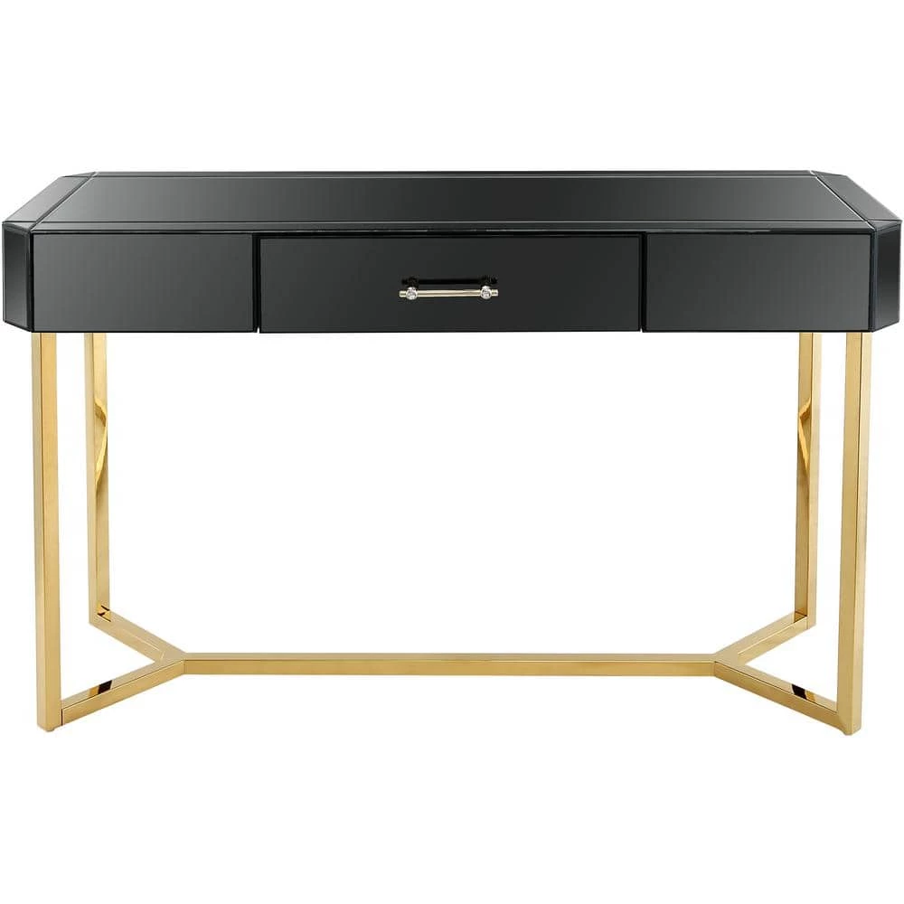 Outlet ๐ Sonya 48 in. Rectangle Black Glass Console Table with Wall Mirror by Camden Isle โ๏ธ 3 Outlet ๐ Sonya 48 in. Rectangle Black Glass Console Table with Wall Mirror by Camden Isle โ๏ธ