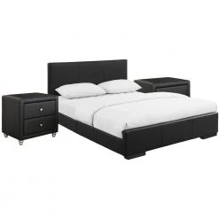 Outlet 🧨 Hindes 3-Piece Black Queen Bedroom Set by Camden Isle 🎁