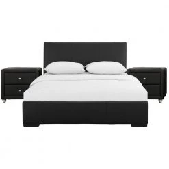Deals 🛒 Hindes 85.4 in. 3-Piece Black Queen Bedroom Set by Camden Isle 😉