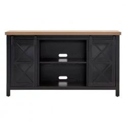 Buy 🧨 Clementine 58 in. Black Grain and Golden Brown TV Stand Fits TV's up to 65 in. by Meyer&Cross 🎉