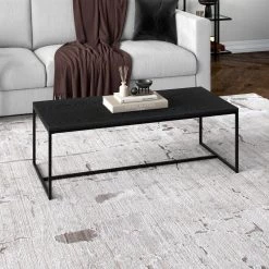 Buy ✨ Boone 47 in. Black Grain Rectangular MDF Coffee Table by Meyer&Cross 🔔 -Outlet Camden Isle Store black grain meyer cross coffee tables ct1522 4f 1000