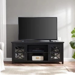 New 🔔 Colton 58 in. Black Grain TV Stand Fits TV's up to 65 in. by Meyer&Cross ❤️ -Outlet Camden Isle Store black grain meyer cross tv stands tv1383 c3 1000