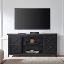 Hot Sale ✨ Elmwood 68 in. Black Grain TV Stand Fits TV's up to 80 in. by Meyer&Cross 🔔 -Outlet Camden Isle Store black grain meyer cross tv stands tv1396 c3 1000