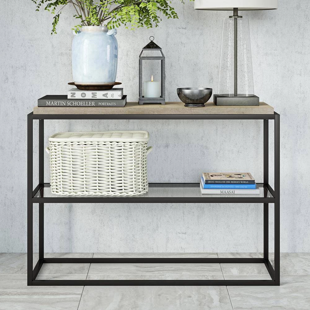 Best Pirce 🌟 Hector 42 in. Oak/Black Standard Rectangle Wood Console Table with Storage by Meyer&Cross 👍 7 Best Pirce 🌟 Hector 42 in. Oak/Black Standard Rectangle Wood Console Table with Storage by Meyer&Cross 👍 - Image 5