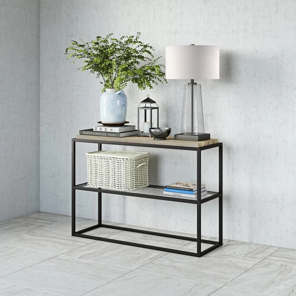 Best Pirce 🌟 Hector 42 in. Oak/Black Standard Rectangle Wood Console Table with Storage by Meyer&Cross 👍 8 Best Pirce 🌟 Hector 42 in. Oak/Black Standard Rectangle Wood Console Table with Storage by Meyer&Cross 👍 - Image 6