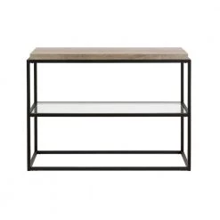 Best Pirce 🌟 Hector 42 in. Oak/Black Standard Rectangle Wood Console Table with Storage by Meyer&Cross 👍