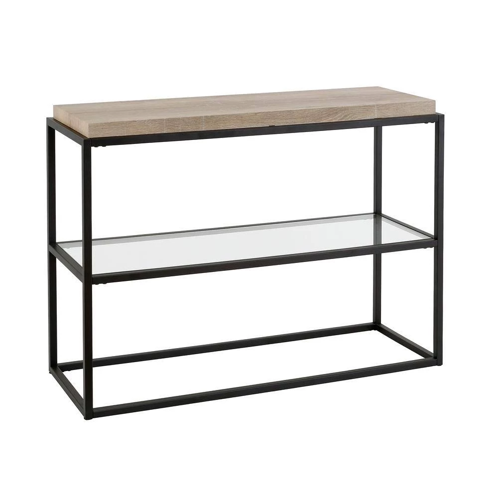 Best Pirce 🌟 Hector 42 in. Oak/Black Standard Rectangle Wood Console Table with Storage by Meyer&Cross 👍 4 Best Pirce 🌟 Hector 42 in. Oak/Black Standard Rectangle Wood Console Table with Storage by Meyer&Cross 👍 - Image 2