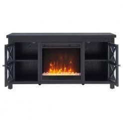 Hot Sale ⭐ Colton 47.75 in. Black TV Stand Fits TV's up to 55 in. with Crystal Fireplace Insert by Meyer&Cross 🌟 -Outlet Camden Isle Store black meyer cross tv stands tv1090 4f 1000