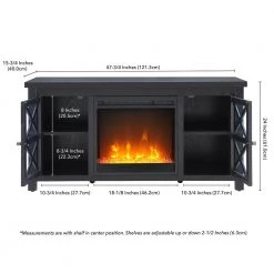 Hot Sale ⭐ Colton 47.75 in. Black TV Stand Fits TV's up to 55 in. with Crystal Fireplace Insert by Meyer&Cross 🌟 -Outlet Camden Isle Store black meyer cross tv stands tv1090 76 1000