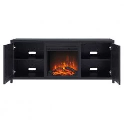 Promo 😉 Granger 58 in. Black TV Stand Fits TV's up to 65 in. with Log Fireplace Insert by Meyer&Cross ⭐ 13 Promo 😉 Granger 58 in. Black TV Stand Fits TV's up to 65 in. with Log Fireplace Insert by Meyer&Cross ⭐ -Outlet Camden Isle Store black meyer cross tv stands tv1092 77 1000