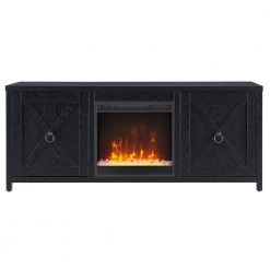 Wholesale ⌛ Granger 58 in. Black TV Stand Fits TV's up to 65 in. with Crystal Fireplace Insert by Meyer&Cross 🥰 -Outlet Camden Isle Store black meyer cross tv stands tv1093 c3 1000