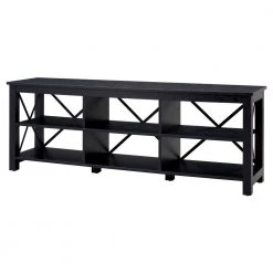 Top 10 🔔 Sawyer 68 in. Black TV Stand Fits TV's up to 80 in. by Meyer&Cross ⭐ -Outlet Camden Isle Store black meyer cross tv stands tv1304 4f 1000