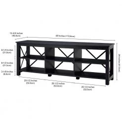 Top 10 🔔 Sawyer 68 in. Black TV Stand Fits TV's up to 80 in. by Meyer&Cross ⭐ -Outlet Camden Isle Store black meyer cross tv stands tv1304 fa 1000