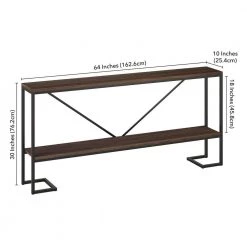 Cheapest 🧨 Phoebe 64 in.Blackened Bronze and Alder Brown Console Table with MDF Top by Meyer&Cross ❤️ -Outlet Camden Isle Store blackened bronze alder brown meyer cross console tables at1488 76 1000