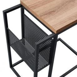 Cheapest 😀 Clyde 20 in. Blackened Bronze and Rustic Oak Rectangular Side Table by Meyer&Cross 🔔 -Outlet Camden Isle Store blackened bronze and rustic oak meyer cross c tables st0564 1f 1000