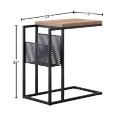 Cheapest 😀 Clyde 20 in. Blackened Bronze and Rustic Oak Rectangular Side Table by Meyer&Cross 🔔 -Outlet Camden Isle Store blackened bronze and rustic oak meyer cross c tables st0564 40 1000