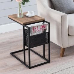 Cheapest 😀 Clyde 20 in. Blackened Bronze and Rustic Oak Rectangular Side Table by Meyer&Cross 🔔 -Outlet Camden Isle Store blackened bronze and rustic oak meyer cross c tables st0564 c3 1000