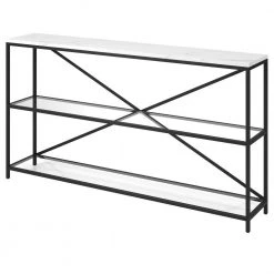 Best reviews of ⭐ Fionn 55 in. Blackened Bronze Console Table with Faux Marble Top by Meyer&Cross ✔️ -Outlet Camden Isle Store blackened bronze faux marble meyer cross console tables at1540 1f 1000