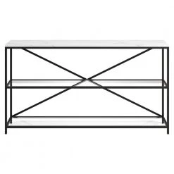 Best reviews of ⭐ Fionn 55 in. Blackened Bronze Console Table with Faux Marble Top by Meyer&Cross ✔️