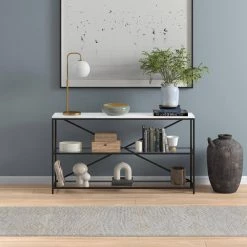 Best reviews of ⭐ Fionn 55 in. Blackened Bronze Console Table with Faux Marble Top by Meyer&Cross ✔️ -Outlet Camden Isle Store blackened bronze faux marble meyer cross console tables at1540 c3 1000