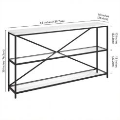 Best reviews of ⭐ Fionn 55 in. Blackened Bronze Console Table with Faux Marble Top by Meyer&Cross ✔️ -Outlet Camden Isle Store blackened bronze faux marble meyer cross console tables at1540 fa 1000