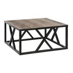 Wholesale ๐คฉ Jedrek 35 in. Blackened Bronze and Gray Oak Square Particle Board Coffee Table by Meyer&Cross โ