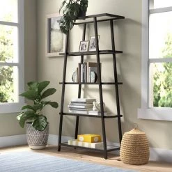 Outlet 🎁 Yair 70 in. Blackened Bronze Metal 4-Shelf Bookcase by Meyer&Cross ⌛ -Outlet Camden Isle Store blackened bronze meyer cross bookcases bookshelves bk0450 31 1000