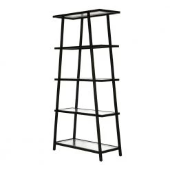 Outlet 🎁 Yair 70 in. Blackened Bronze Metal 4-Shelf Bookcase by Meyer&Cross ⌛ -Outlet Camden Isle Store blackened bronze meyer cross bookcases bookshelves bk0450 4f 1000