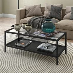 Hot Sale 🧨 Rigan 45 in. Blackened Bronze Large Rectangle Glass Coffee Table with Shelf by Meyer&Cross ✔️ 15 Hot Sale 🧨 Rigan 45 in. Blackened Bronze Large Rectangle Glass Coffee Table with Shelf by Meyer&Cross ✔️ -Outlet Camden Isle Store blackened bronze meyer cross coffee tables ct0067 4f 1000