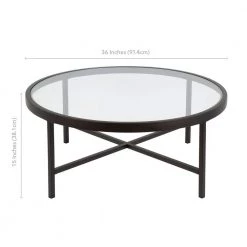 Best reviews of ❤️ Sivil 36 in. Blackened Bronze Medium Round Glass Coffee Table by Meyer&Cross 🥰 -Outlet Camden Isle Store blackened bronze meyer cross coffee tables ct0110 1f 1000
