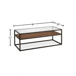 Coupon ✨ Addison 46 in. Blackened Bronze Large Rectangle Wood Coffee Table with Shelf by Meyer&Cross 💯 -Outlet Camden Isle Store blackened bronze meyer cross coffee tables ct0160 40 1000