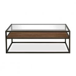 Coupon ✨ Addison 46 in. Blackened Bronze Large Rectangle Wood Coffee Table with Shelf by Meyer&Cross 💯