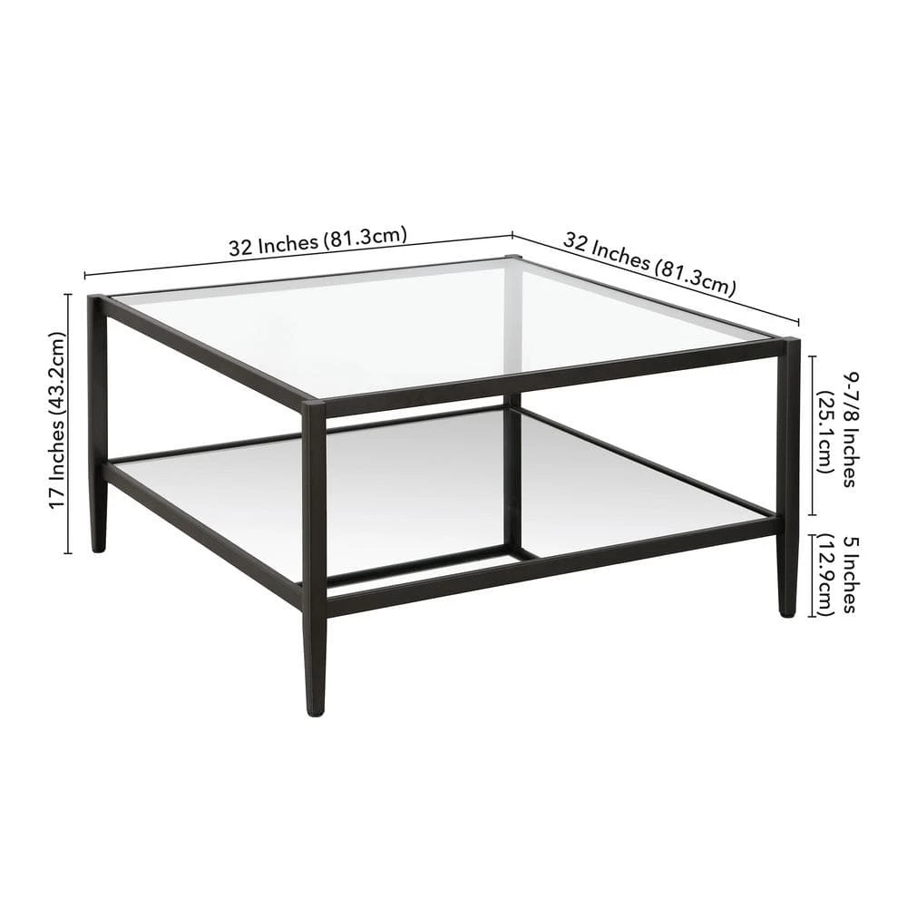 Best deal 👏 Hera 32 in. Blackened Bronze Medium Square Glass Coffee Table with Shelf by Meyer&Cross 🥰 7 Best deal 👏 Hera 32 in. Blackened Bronze Medium Square Glass Coffee Table with Shelf by Meyer&Cross 🥰 - Image 5