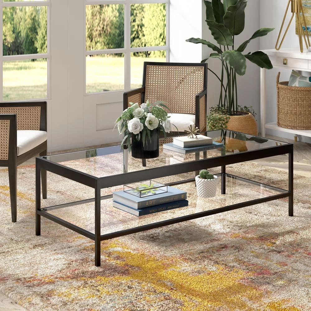 Best Sale 💯 Alexis 54 in. Blackened Bronze Rectangle Glass Coffee Table by Meyer&Cross ⌛ 7 Best Sale 💯 Alexis 54 in. Blackened Bronze Rectangle Glass Coffee Table by Meyer&Cross ⌛ - Image 5