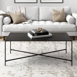 Promo 🎉 Henley 48 in. Blackened Bronze Rectangle Metal Coffee Table by Meyer&Cross 🤩 -Outlet Camden Isle Store blackened bronze meyer cross coffee tables ct0826 1f 1000