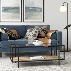Coupon 😉 Vireo 45 in. Blackened Bronze Rectangle Glass Coffee Table with Limed Oak Shelf by Meyer&Cross 😍 -Outlet Camden Isle Store blackened bronze meyer cross coffee tables ct0940 1f 1000