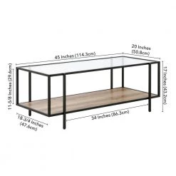 Coupon 😉 Vireo 45 in. Blackened Bronze Rectangle Glass Coffee Table with Limed Oak Shelf by Meyer&Cross 😍 -Outlet Camden Isle Store blackened bronze meyer cross coffee tables ct0940 44 1000