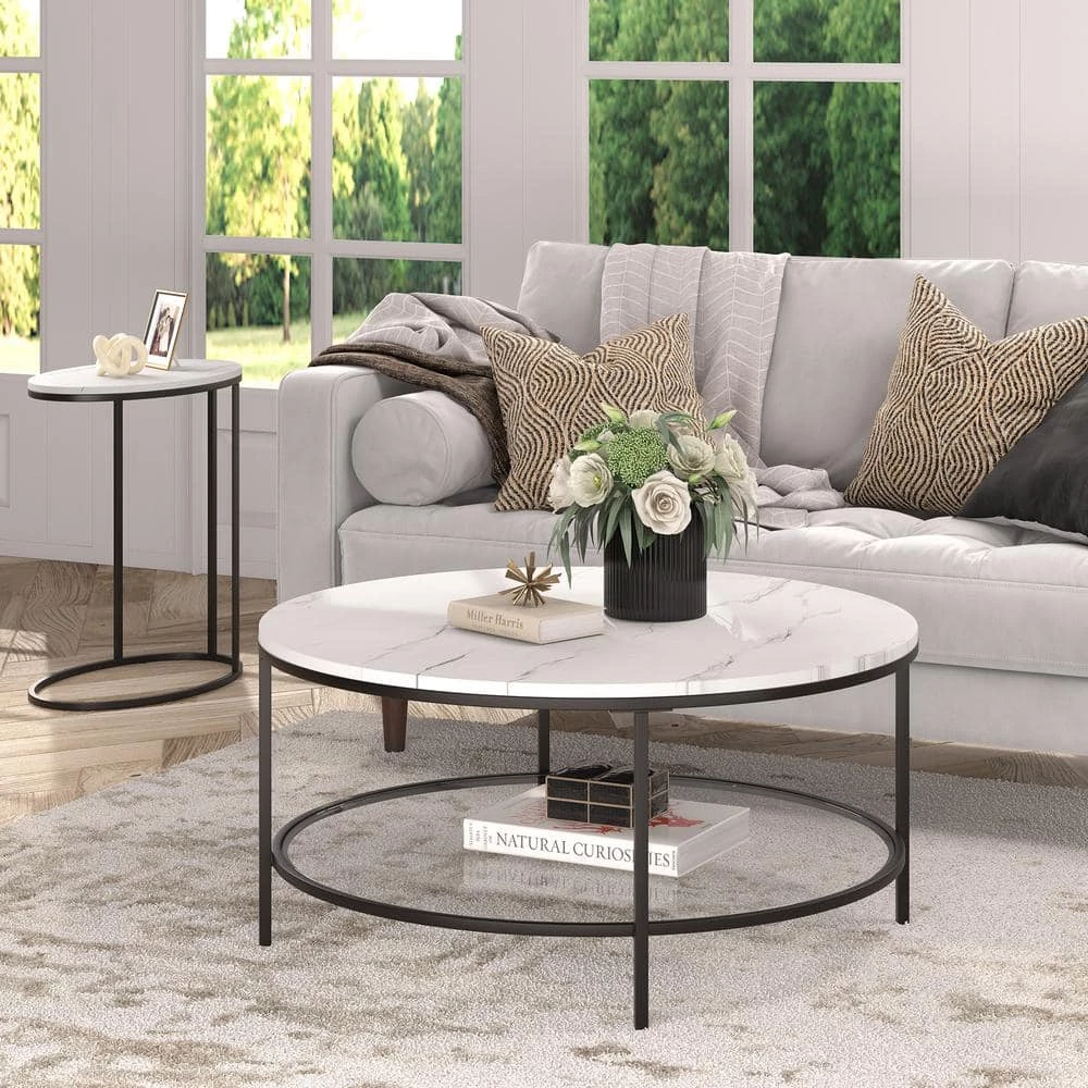 Best deal 🧨 Sivil 36 in. Blackened Bronze Round Faux Marble Coffee Table by Meyer&Cross ❤️ 7 Best deal 🧨 Sivil 36 in. Blackened Bronze Round Faux Marble Coffee Table by Meyer&Cross ❤️ - Image 5