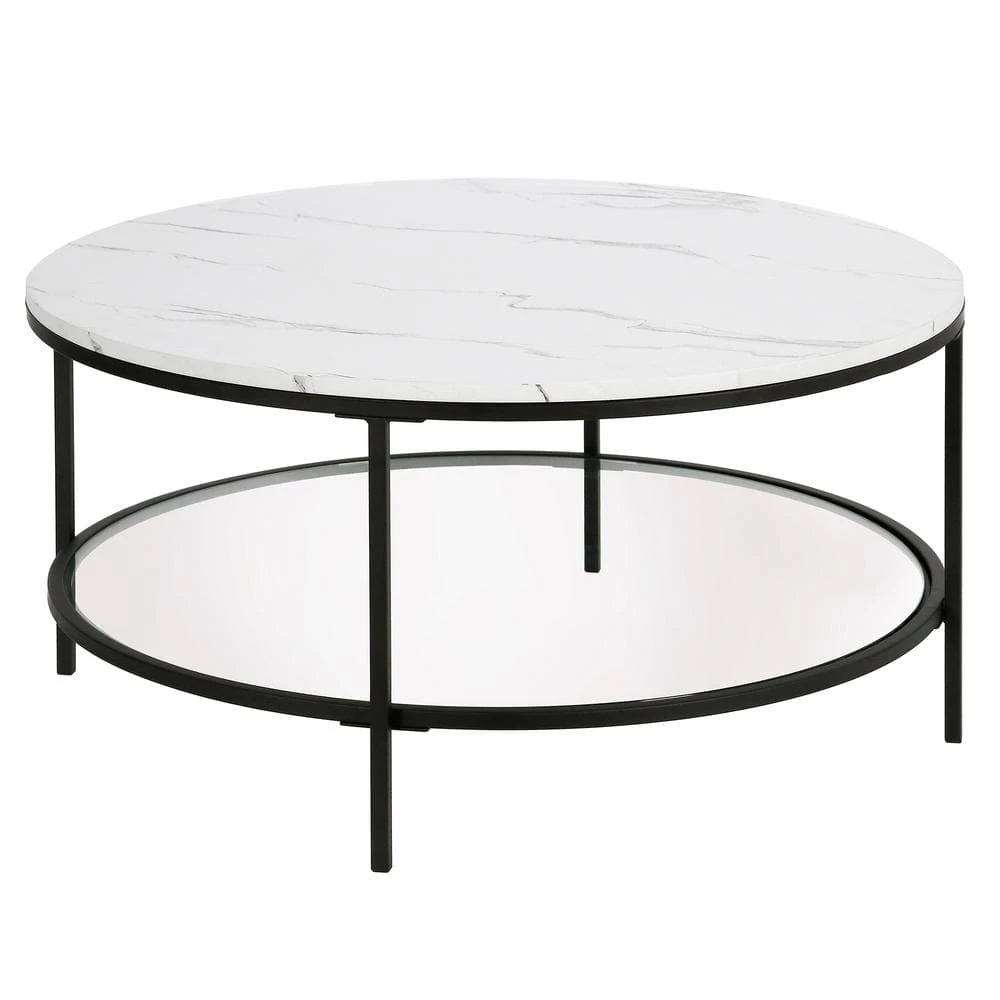 Best deal 🧨 Sivil 36 in. Blackened Bronze Round Faux Marble Coffee Table by Meyer&Cross ❤️ 4 Best deal 🧨 Sivil 36 in. Blackened Bronze Round Faux Marble Coffee Table by Meyer&Cross ❤️ - Image 2