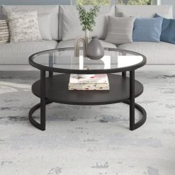 Top 10 🤩 Winston 34 in.Blackened Bronze Round Coffee Table with Glass Top by Meyer&Cross 🥰 -Outlet Camden Isle Store blackened bronze meyer cross coffee tables ct1456 4f 1000