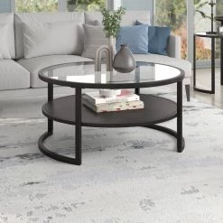 Top 10 🤩 Winston 34 in.Blackened Bronze Round Coffee Table with Glass Top by Meyer&Cross 🥰 -Outlet Camden Isle Store blackened bronze meyer cross coffee tables ct1456 77 1000
